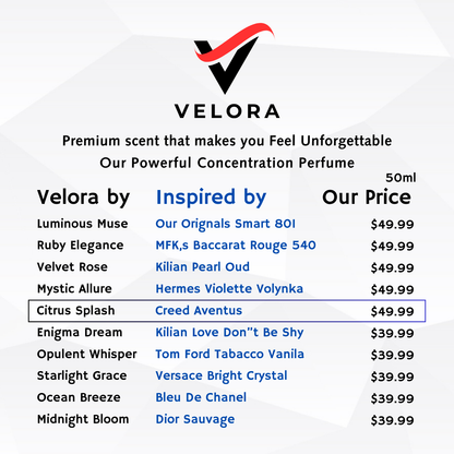 Velora's Citrus Splash - Inspired by Aventus | Premium 50ml Perfume + Free 5ml Pocket Perfume