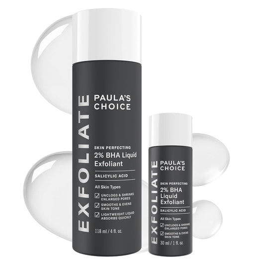 Paula's Choice SKIN PERFECTING 2% BHA Liquid Exfoliant – Salicylic Acid Facial Exfoliator for Pores, Wrinkles & Blackheads – Fragrance-Free