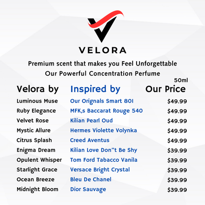 Velora Velvet Rose – Unisex Perfume 50ml | Long Lasting Eau de Parfum Inspired by Kilian Pearl Oud