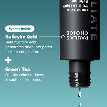 Paula's Choice SKIN PERFECTING 2% BHA Liquid Exfoliant – Salicylic Acid Facial Exfoliator for Pores, Wrinkles & Blackheads – Fragrance-Free