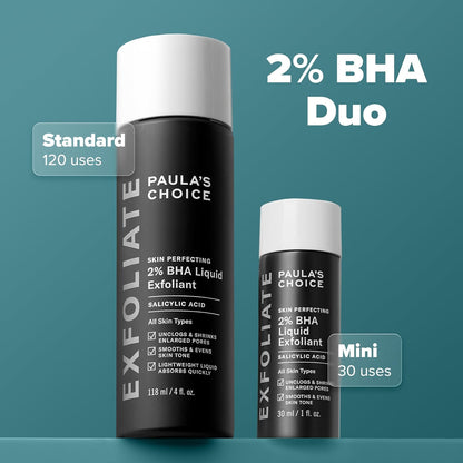 Paula's Choice SKIN PERFECTING 2% BHA Liquid Exfoliant – Salicylic Acid Facial Exfoliator for Pores, Wrinkles & Blackheads – Fragrance-Free