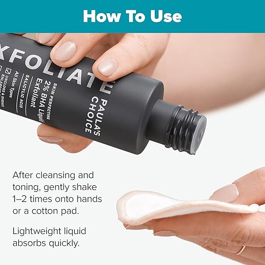 Paula's Choice SKIN PERFECTING 2% BHA Liquid Exfoliant – Salicylic Acid Facial Exfoliator for Pores, Wrinkles & Blackheads – Fragrance-Free
